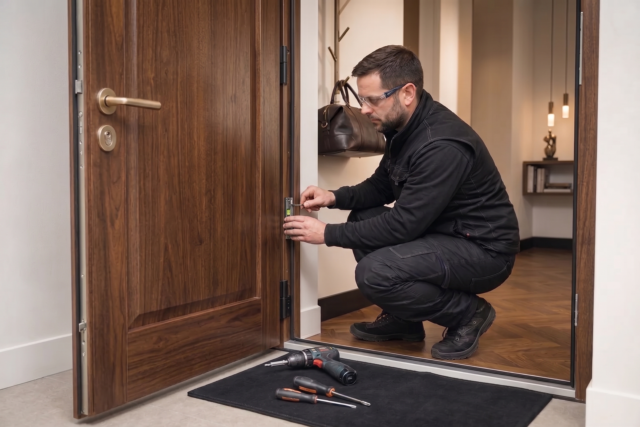 Porte blindée et serrure multipoints